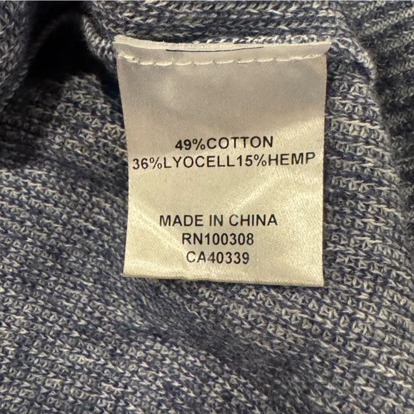 Peter Millar Crown Cotton Hemp Harbor Shawl Cardigan in Windo Blue Size Medium - Picture 10 of 12